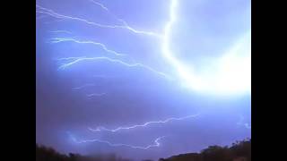 Lightning strikes through rainbow during thunderstorms in Oklahoma  ABC News [upl. by Tsnre]