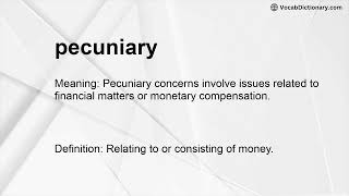 pecuniary Meaning [upl. by Weikert]