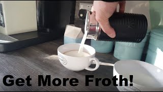 How to Get More Froth from Your Nespresso Coffee Aeroccino  Nespresso tips and help [upl. by Johna]