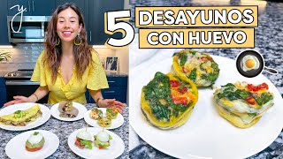 5 DESAYUNOS CON HUEVO🍳Saludables Fáciles y Económicos [upl. by Yssim]