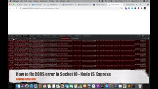 How to fix CORS error in Socket IO  Node JS Express [upl. by Lladnyk]