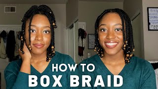 How To BOX BRAID Protective Style WITHOUT Extensions [upl. by Dicky576]