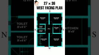 27 x 36 WEST FACING PLAN  3BHK HOUSE PLAN  BuildMyHome [upl. by Juetta]