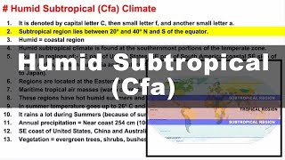 Koppen Scheme  Humid Subtropical Cfa  UPSC IAS Geography [upl. by Ontina]