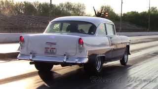 1955 Chevy Bel Air Drag Racing at National Trails [upl. by Atnom180]