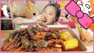 SPICY SEAFOOD BOIL  MUKBANG [upl. by Ahidam]