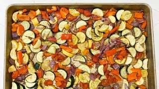 Easy Roasted Summer Vegetables  Perfect Every Time [upl. by Ennaillek]