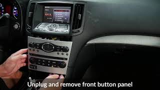 Infiniti G37 G35 2009  2013 no nav stereo removal VLine NISK Install CarPlay Android Auto Part 1 [upl. by Adnohsak]