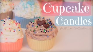 DIY CUPCAKE CANDLE  Room Decor  How To  SoCraftastic [upl. by Kohsa]