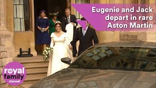 Princess Eugenie and Jack Brooksbank leave Windsor Castle in rare Aston Martin [upl. by Tunnell]