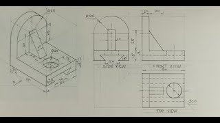 Orthographic projection  Technical drawing  Engineering drawing [upl. by Ermanno]