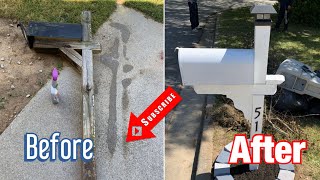 DIY Mailbox  How To Do Makeover  DIY Home Improvement  Modern Mail Post [upl. by Yeslah]