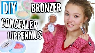 DIY SCHMINKE ♡ Bronzer Concealer Lippenmus  Julia Beautx [upl. by Brinna989]