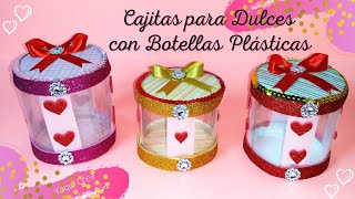 CAJITAS PARA DULCES con Botellas Plásticas  Manualidades para el 14 de Febrero [upl. by Kenison]