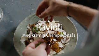 Ravioli med krämig champinjonsås  Recept amp Ingredienser nedan 👇🏻 [upl. by Tasiana]