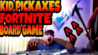 KID PICKAXES FORTNITE MONOPOLY BOARD GAME [upl. by Bathesda202]