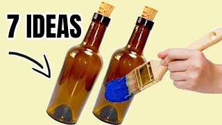 Botellas de Vidrio Decoradas  7 IDEAS INCREÃBLES Y FÃCILES DE HACER [upl. by Robinette298]