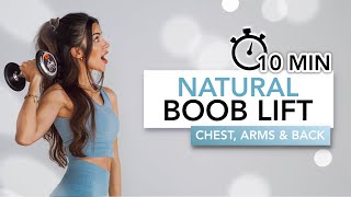 10 MIN NATURAL BOOB LIFT Chest Arms amp Back  Göğüs Dikleştirme Egzersizleri  Eylem Abaci [upl. by Abrams632]