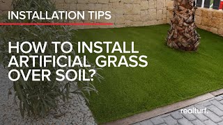 Install Artificial Turf over soil [upl. by Rickard]