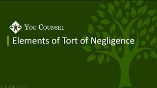 Elements of Tort of Negligence [upl. by Careaga]