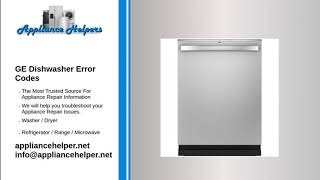 GE Dishwasher Error Codes [upl. by Lairea]