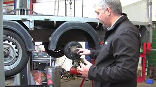 Servicing and inspecting a braked trailer with knott brakes [upl. by Ugo]