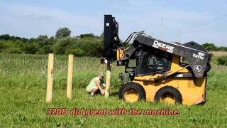 Fastest Skidsteer Fence Post Hammer Driver [upl. by Smiga]