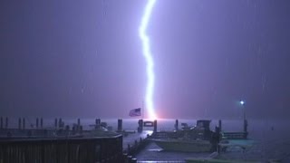 VERY close lightning strike video [upl. by Sert]