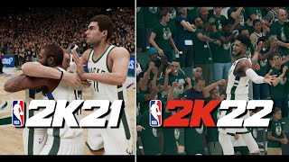 NBA 2K22 vs NBA 2K21 Comparison  FinalsRing Celebration  BIG UPGRADE [upl. by Ajat298]