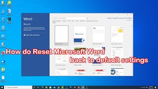 How to reset Microsoft word to default settings [upl. by Obeded460]