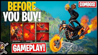 NEW GHOST RIDER Bundle Gameplay  Combos Before You Buy Fortnite Battle Royale [upl. by Nahtam]