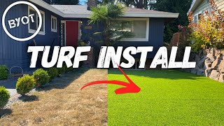 HOW TO INSTALL SYNTHETIC GRASS  DIY Artificial Grass [upl. by Darrell]