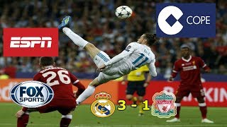 Asi narró el Mundo el golazo de chilena de Gareth Bale en la Real Madrid 3  1 Liverpool 20172018 [upl. by Sharma]